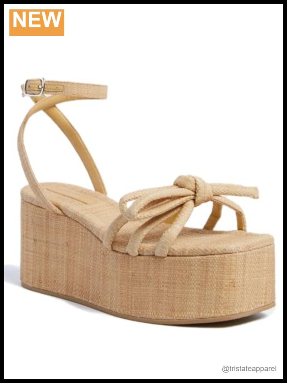 Raffia Platform Sandals Women Espadrille Wedge Woven Straw Slingback Bow Ankle